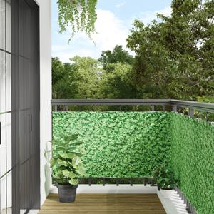 VidaXL Tuinscherm 600x75 cm plantpatroon PVC groen