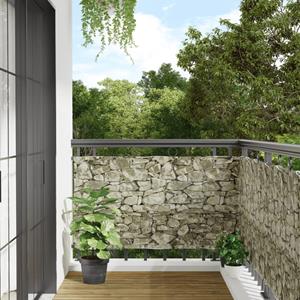VidaXL Tuinscherm steenpatroon 1000x75 cm PVC grijs
