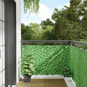 VidaXL Tuinscherm plantpatroon 600x90 cm PVC groen