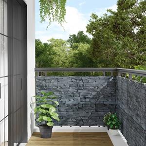 VidaXL Tuinscherm steenpatroon 400x90 cm PVC grijs