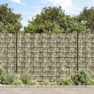 VidaXL Tuinscherm steenpatroon 35x0,19 m PVC grijs