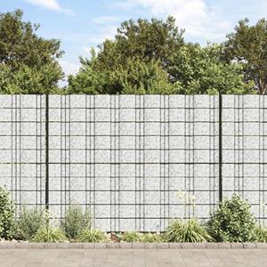 VidaXL Tuinscherm marmergrindpatroon 35x0,19 m PVC grijs