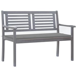 VidaXL Tuinbank 2-zits met kussen 120 cm eucalyptushout grijs