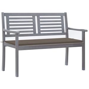 VidaXL Tuinbank 2-zits met kussen 120 cm eucalyptushout grijs