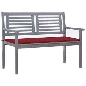 VidaXL Tuinbank 2-zits met kussen 120 cm eucalyptushout grijs