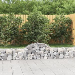 VidaXL Schanskorven 6 st gewelfd 200x30x40/60 cm gegalvaniseerd ijzer