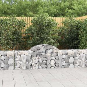 VidaXL Schanskorven 3 st gewelfd 200x30x60/80 cm gegalvaniseerd ijzer