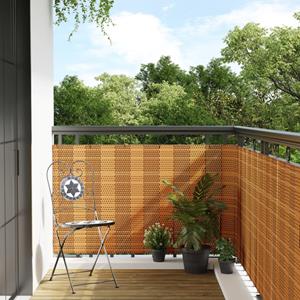 VidaXL Balkonscherm 500x80 cm poly rattan lichtbruin