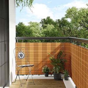 VidaXL Balkonscherm 600x100 cm poly rattan lichtbruin