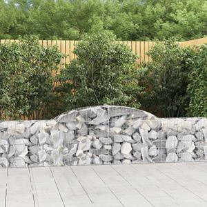 VidaXL Schanskorven 2 st gewelfd 300x30x60/80 cm gegalvaniseerd ijzer