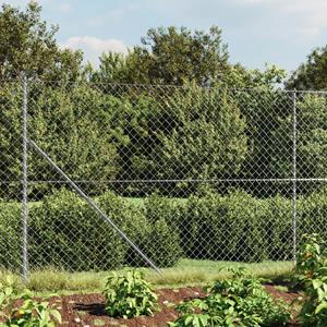 VidaXL Gaashek met grondankers 1,4x10 m zilverkleurig 8720845772338