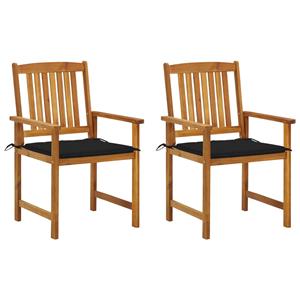 VidaXL Tuinstoelen 2 st met kussens massief acaciahout