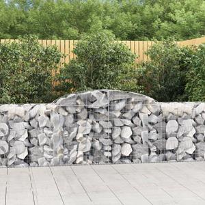 VidaXL Schanskorven 2 st gewelfd 300x50x80/100 cm gegalvaniseerd ijzer