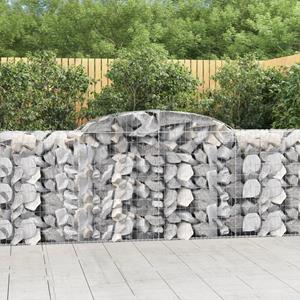 VidaXL Schanskorven 2 st gewelfd 300x50x80/120 cm ijzer