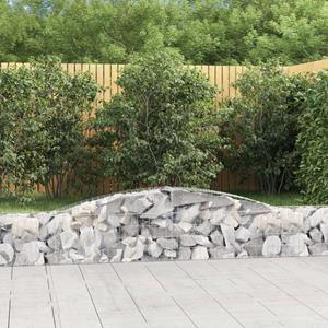 VidaXL Schanskorven 2 st gewelfd 400x30x40/60 cm ijzer
