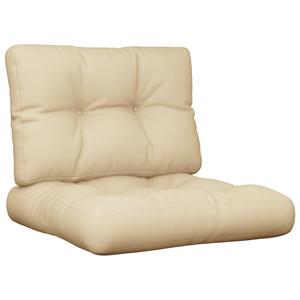 VidaXL Palletkussens 2 st stof beige