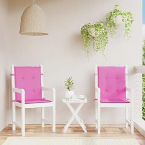 VidaXL Stoelkussens 2 st lage rug stof roze