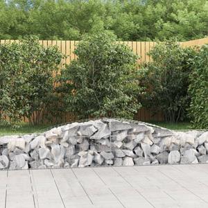 VidaXL Schanskorven 25 st gewelfd 400x50x40/60 cm gegalvaniseerd ijzer