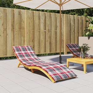 VidaXL Ligbedkussen 200x50x3 cm oxford stof ruitpatroon rood