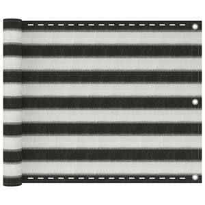 VidaXL Balkonscherm 75x500 cm HDPE antracietkleurig en wit