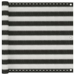Balkonscherm 90x300 cm HDPE antracietkleurig en wit