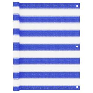 VidaXL Balkonscherm 75x300 cm HDPE blauw en wit