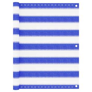 VidaXL Balkonscherm 75x500 cm HDPE blauw en wit