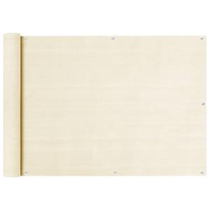 VidaXL Balkonscherm 75x500 cm HDPE crèmekleurig