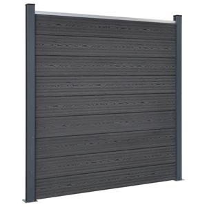 vidaXL Schuttingpaneelset 353x186 cm HKC grijs