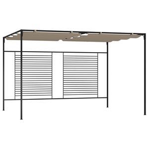 VidaXL Prieel met uittrekbaar dak 180 g/m² 3x4x2,3 m taupe