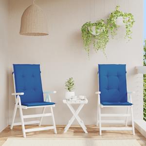 VidaXL Tuinstoelkussens 2 st hoge rug 120x50x3 cm stof koningsblauw