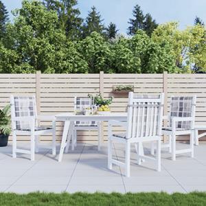 VidaXL Tuinstoelkussens 4 st 100x50x3 cm oxford stof ruitpatroon grijs