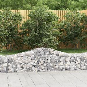 VidaXL Schanskorven 4 st gewelfd 200x50x40/60 cm gegalvaniseerd ijzer