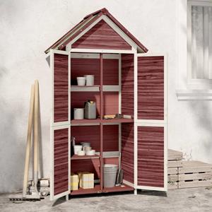 VidaXL Tuinschuur 89x52,5x175 cm massief grenenhout mokkakleurig