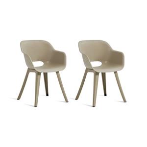 Keter Akola Tuinstoelen - 2 Stuks -56,5x55x80cm - Taupe