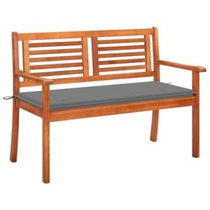 VidaXL Tuinbank 2-zits met kussen 120 cm massief eucalyptushout
