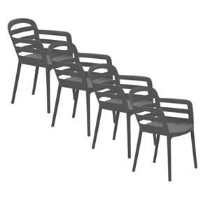 Garden Impressions Mira Tuinstoel Donker Grijs - 4 Stuks