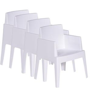Garden Impressions Box Tuinstoel The Original Wit - 4 Stuks