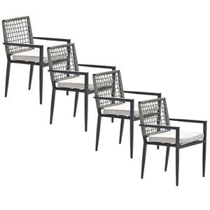 Garden Impressions Burela Tuinstoel Taupe - 4 Stuks