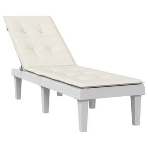 VidaXL Terrasstoelkussen (75+105)x50x3 cm stof gemêleerd crèmekleurig