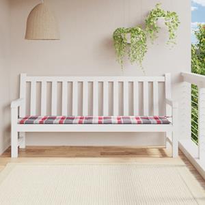 VidaXL Tuinbankkussen 200x50x3 cm oxford stof ruitpatroon rood