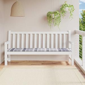VidaXL Tuinbankkussen 200x50x3 cm oxford stof ruitpatroon grijs