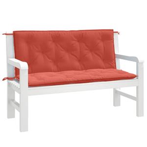 VidaXL Tuinbankkussens 2 st 120x50x7 cm stof gemêleerd rood