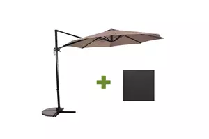 Lesli Living Grote Zweefparasol Libra Taupe 2,5x2,5m Compleet