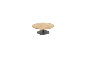 4SO Volta teak salontafel centrale poot antraciet 80 cm dia. H30 cm  - 