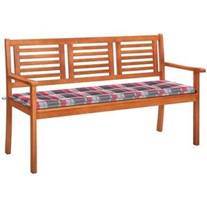 VidaXL Tuinbank 3-zits met kussen 150 cm massief eucalyptushout