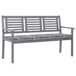 VidaXL Tuinbank 3-zits met kussen 150 cm eucalyptushout grijs