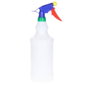 PlasticForte Plantenspuit met een inhoud van 1000 ml - mat wit - verstuiver kop multi kleuren - 30 cm - kunststof -
