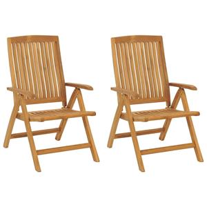 vidaXL Tuinstoelen 2 st verstelbaar met kussens massief teakhout