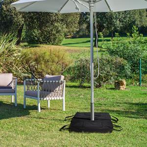 Outsunny Sonnenschirmständer  Sandsack Marktschirmständer, 2x befüllbare Beutel 50kg, mit Schaufel, Schwarz  Aosom